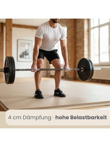 eyepower 4cm dicke Fitnessmatte 2er Set - 90x90cm Bodenschutzmatte Gym Matte Puzzlematte
