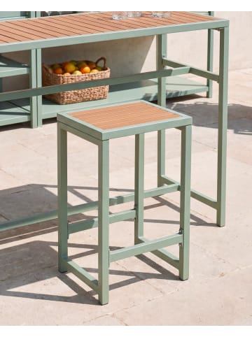 Beliani Barhocker AVETRANA in Grün/Braun - (W) 44 x (H) 61 x (L) 40 cm