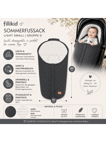 fillikid Sommerfußsack Light Small Gruppe 0 Exklusiv in Grau