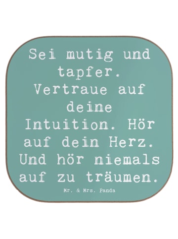 Mr. & Mrs. Panda Untersetzer für Gläser Spruch Mutig zu sich sel... in Meeresbrise