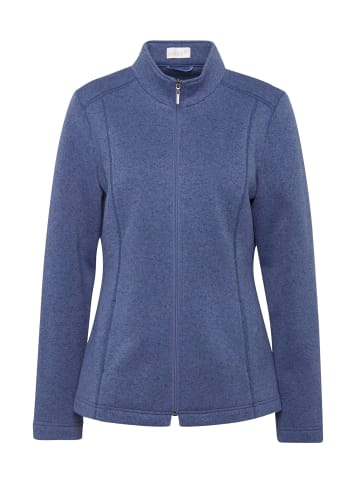 GOLDNER Strick-Fleecejacke in schieferblau / melange