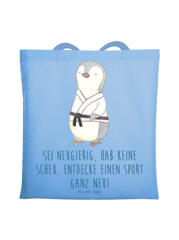Mr. & Mrs. Panda Tote Bag Neuer Sport mit Spruch in Sky Blue