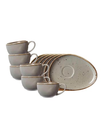 Ritzenhoff & Breker 6er Set Espressotassen mit Untertassen Taste in Taupe 95 ml in taupe