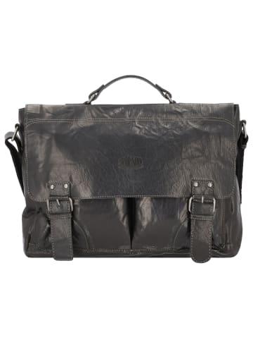 Pride and Soul Baggie Aktentasche Leder 40 cm Laptopfach in schwarz