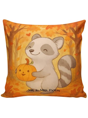Mr. & Mrs. Panda Dekokissen Waschbär Kürbis Design ohne Spruch in Weiß
