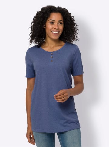 Sieh an! Longshirt in royalblau-meliert