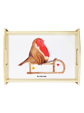 Mr. & Mrs. Panda Tablett Rotkehlchen Schlitten ohne Spruch in Weiß