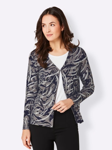 creation L Shirtjacke in grau-marine-bedruckt