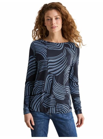 Cecil Rundkragen Langarmshirt für Damen in blau