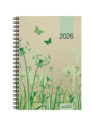 TeNeues Calendars & Stationery Kalender - Zettler Wochenbuch 1W/2S Graspapier 2026 - Wochenkalender 14 ×