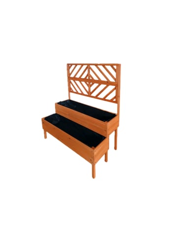 relaxdays Blumenkasten mit Spalier in Orange - (B)109 x (H)135 x (T)62 cm