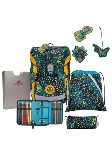 DerDieDas ErgoFlex Easy - Schulranzen Set 5tlg. 950 g (Happy Pixel) in Dino Time