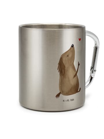 Mr. & Mrs. Panda Thermobecher Hund Liebe ohne Spruch in Silber