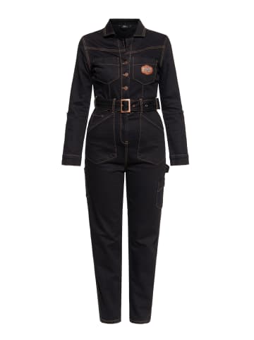 Queen Kerosin Queen Kerosin Workwear Overall in schwarz