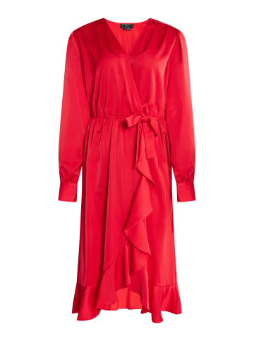 faina Midi Langarmkleid in Rot