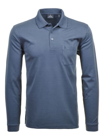 Ragman Langarm-T-Shirt in blau