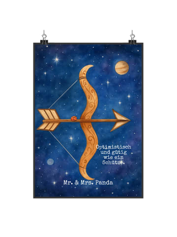 Mr. & Mrs. Panda Poster Sternzeichen Schütze Design mit Spruch in Weiß