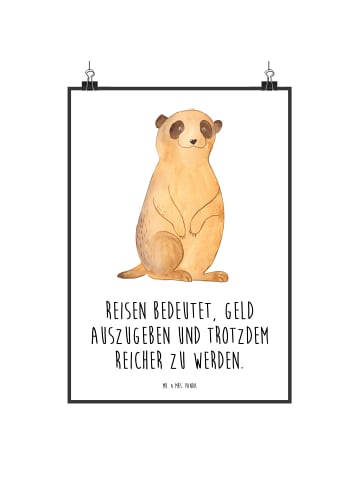 Mr. & Mrs. Panda Print Erdmännchen mit Spruch in Weiß