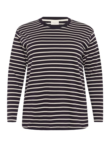 KAFFE curve Langarm-Shirt KCwinni Loose fit in Dawn Purple/Turtledove Stripe