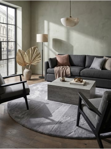 KADIMA DESIGN Teppich Kurzflor Waschbar Einfarbig NECKAR Strapazierfähig OEKO-TEX in Grau
