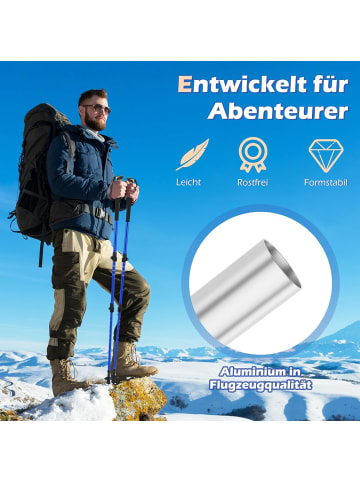 COSTWAY Wanderstöcke Teleskop Aluminium in Blau