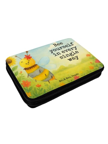 Mr. & Mrs. Panda Federmappe Biene Blume Design mit Spruch in Weiß