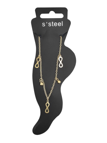 Adeliás Damen Anhänger – Unendlichkeitszeichen Anhänger aus Edelstahl in gold