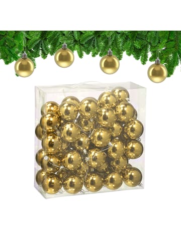 relaxdays 50-tlg. Weihnachtskugeln Set in Gold