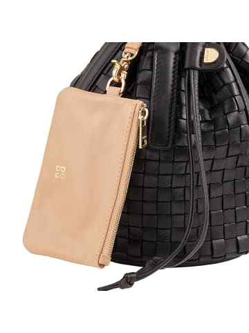 DuDu Filicudi Beuteltasche Leder 14 cm in black rose