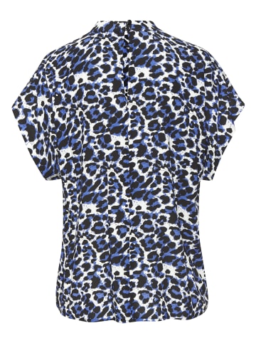 LASCANA Kurzarmbluse in blau leo