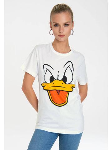 Logoshirt T-Shirt Donald Duck – Face in altweiss