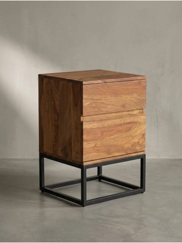 KADIMA DESIGN Nachttisch Massivholz Metall 40x38x60 cm Nachtschrank