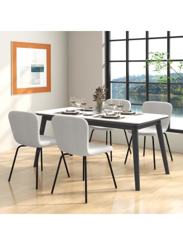 COSTWAY 4er Set Esszimmerstühle in Beige
