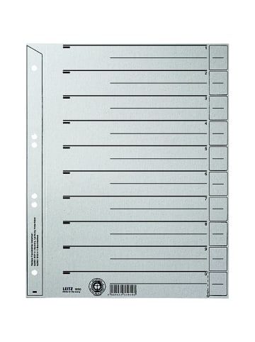 Leitz Trennblatt A4 200g/qm Karton grau Packung mit 100 Stück