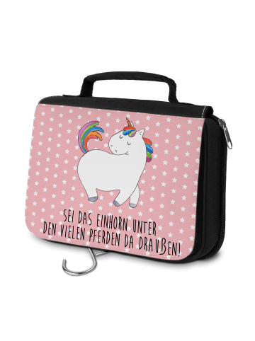 Mr. & Mrs. Panda Kulturbeutel Einhorn Stolzieren mit Spruch in Rot Pastell