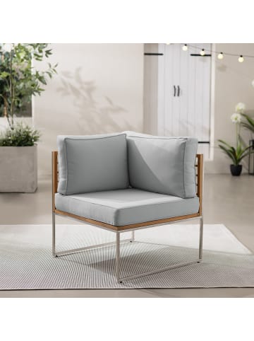 home24 Loungeecke TEAKLINE in Hellgrau