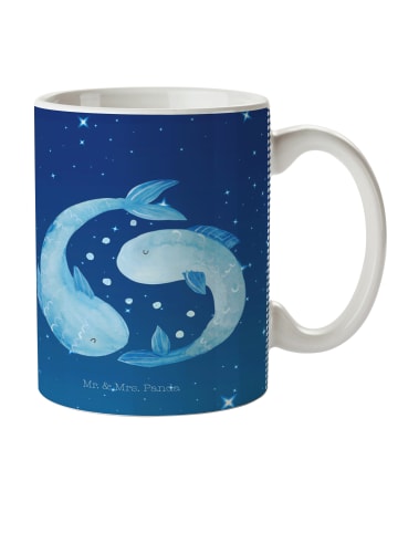 Mr. & Mrs. Panda Plastikbecher Sternzeichen Fische ohne Spruch in Sternenhimmel Blau