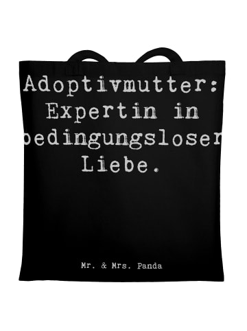 Mr. & Mrs. Panda Tragetasche Adoptivmutter Expertin mit Spruch in Schwarz