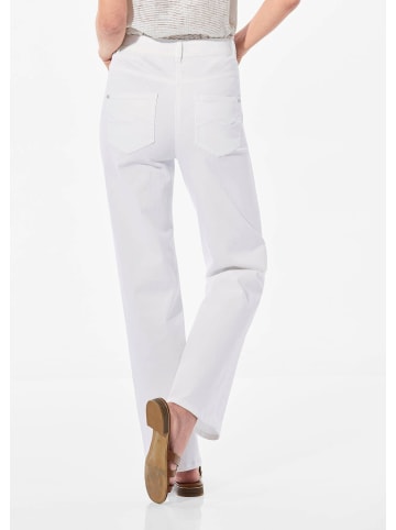 GOLDNER Kurzgröße:  Klassische Denimhose, dezente Waschung in weiß