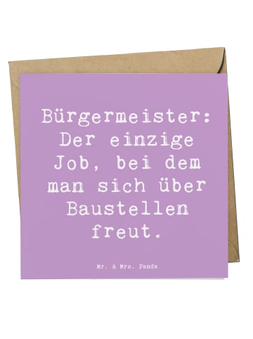 Mr. & Mrs. Panda Deluxe Karte Spruch Bürgermeister Freude mit Sp... in Lavendeltraum