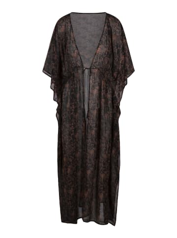 Linga Dore Kimono in Schwarz Kupfer druck