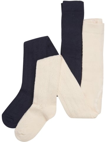 Minymo Strumpfhose "Stockings Pointelle (2-pack)" in Weiß