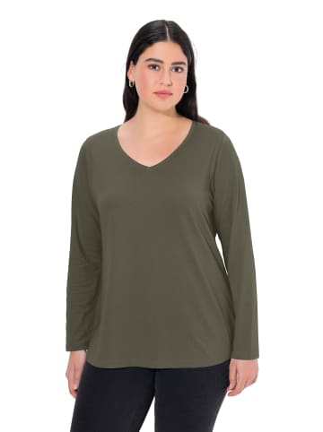 Ulla Popken Shirt in olivgrau