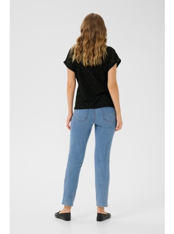 Kaffe Kurzarm-Bluse KAtio Regular fit in Black Deep