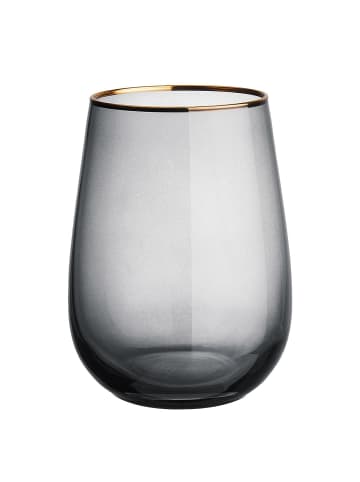 Butlers TOUCH OF GOLD 6x Gläser mit Goldrand in Dunkelgrau