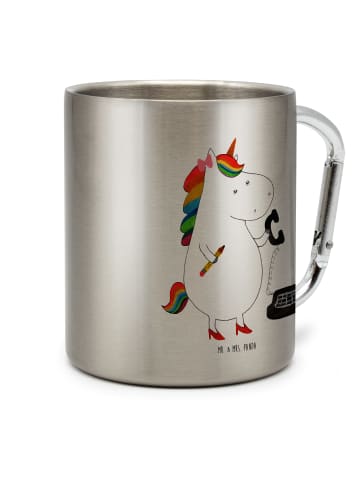 Mr. & Mrs. Panda Thermobecher Einhorn Sekretärin ohne Spruch in Silber