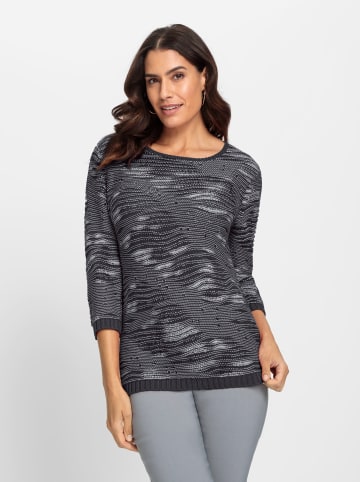 WITT WEIDEN 3/4 Arm-Pullover in schwarz-gemustert