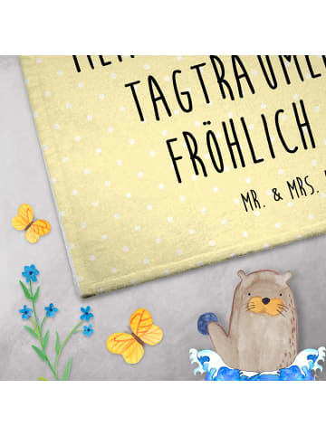 Mr. & Mrs. Panda Handtuch Waschbär mit Spruch in Gelb Pastell