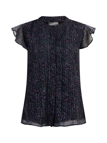 DreiMaster Vintage Damen Blusenshirt Mit Rüschenärmeln in Schwarz Blumendruck