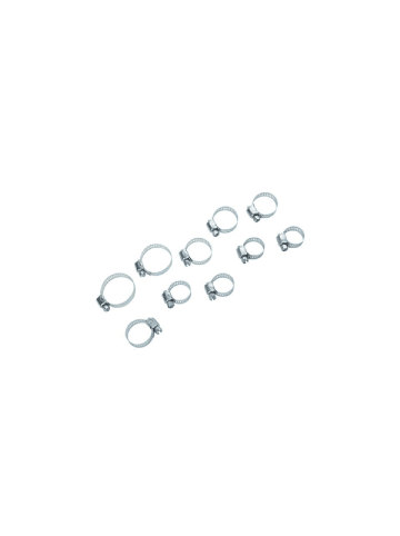COFI 1453 Schlauchschellen Set 10 tlg Schlauchklemmen Metall verstellbar in Silber